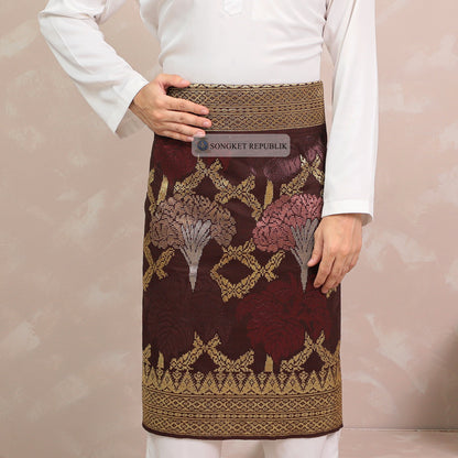 SAMPIN TENUN TANGAN HD PREMIUM - Burgundy-1021