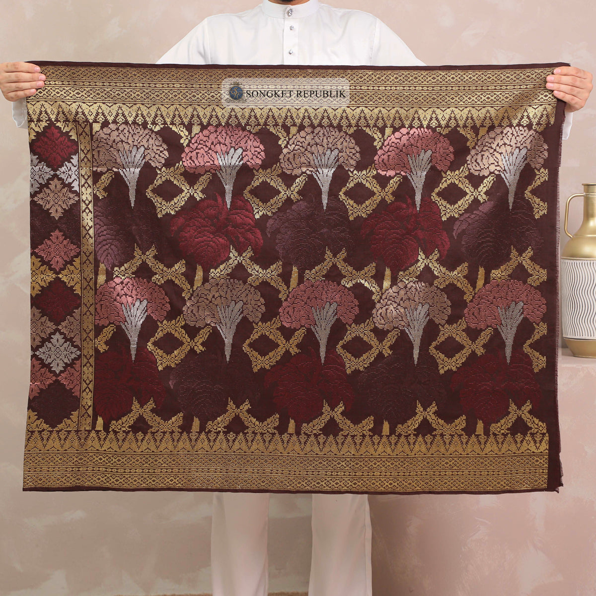 SAMPIN TENUN TANGAN HD PREMIUM - Burgundy-1021