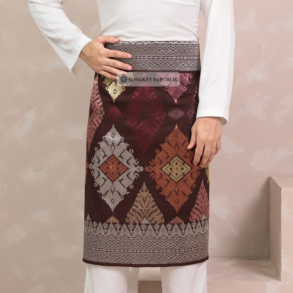 SAMPIN TENUN TANGAN HD PREMIUM - Burgundy-1022