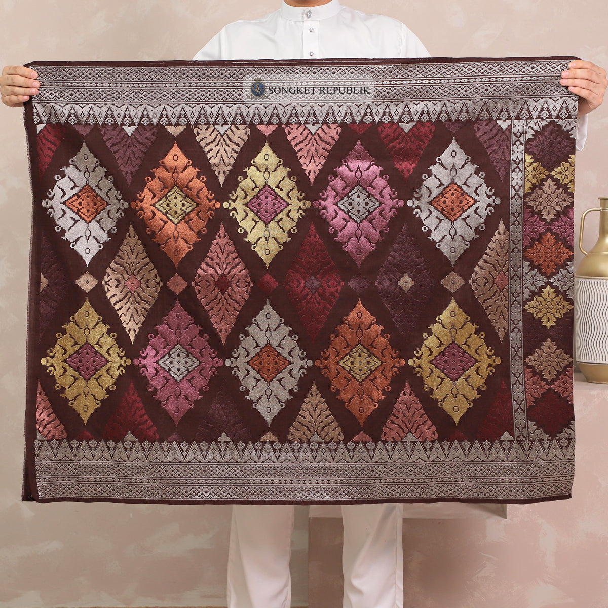 SAMPIN TENUN TANGAN HD PREMIUM - Burgundy-1022