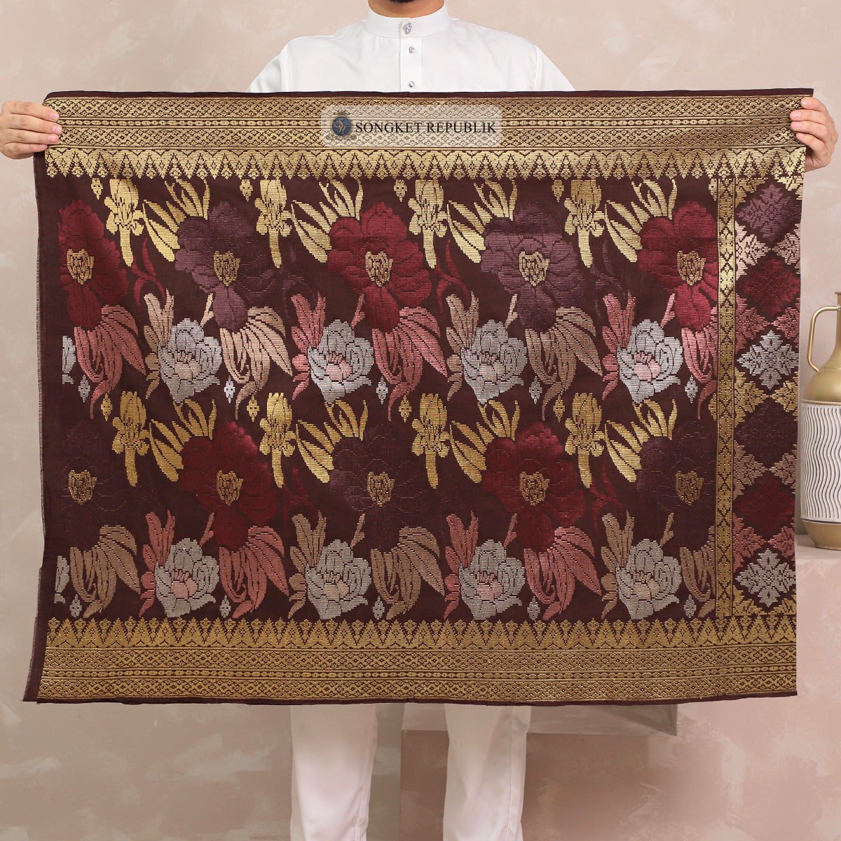 SAMPIN TENUN TANGAN HD PREMIUM - Burgundy 1026