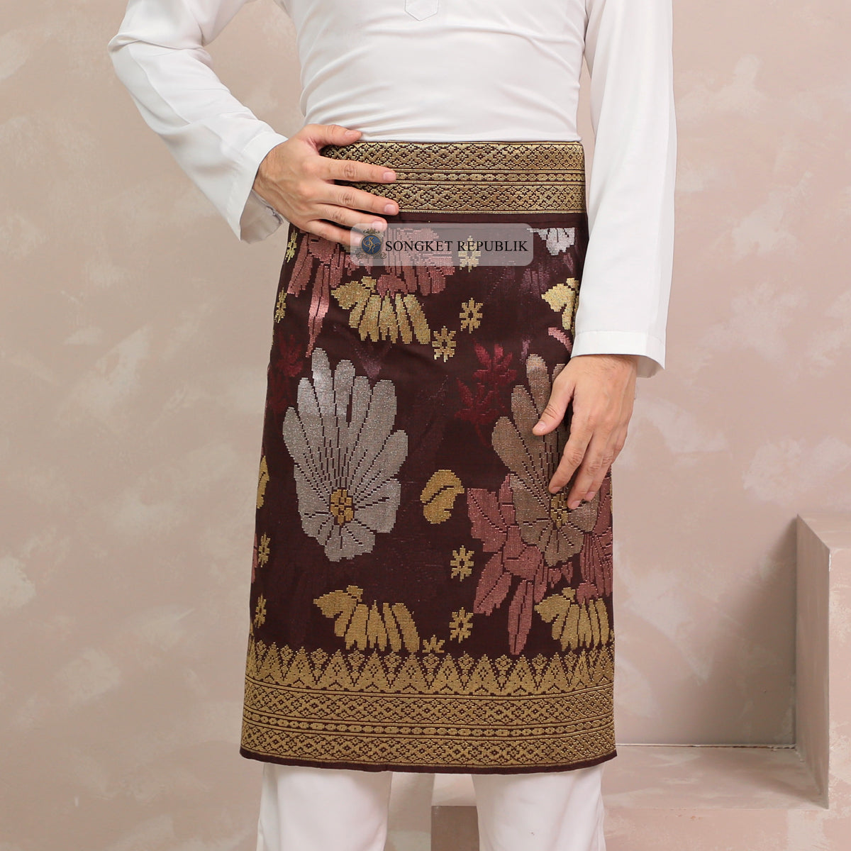 SAMPIN TENUN TANGAN HD PREMIUM - Burgundy 1027