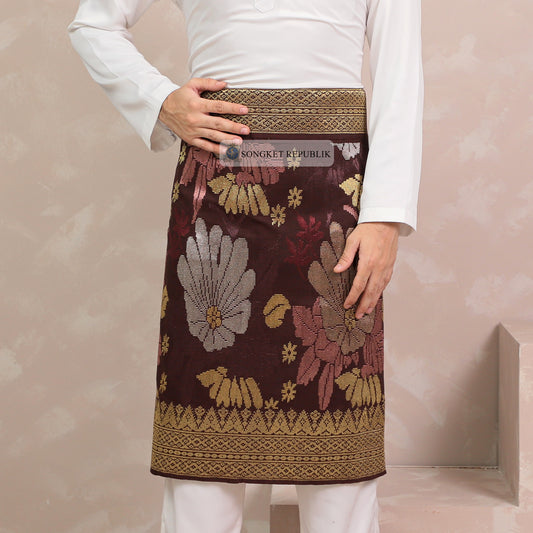 SAMPIN TENUN TANGAN HD PREMIUM - Burgundy 1027