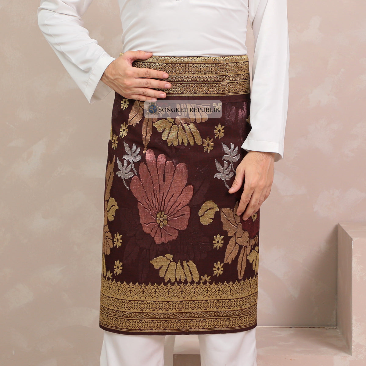 SAMPIN TENUN TANGAN HD PREMIUM - Burgundy 1028