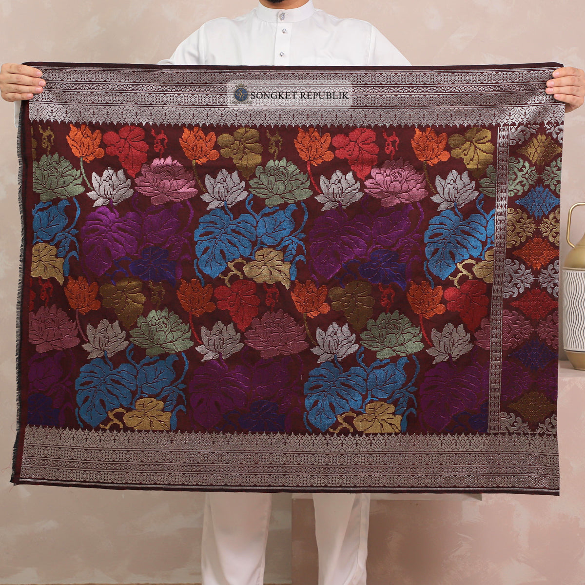 SAMPIN TENUN TANGAN HD PREMIUM - Burgundy 1032