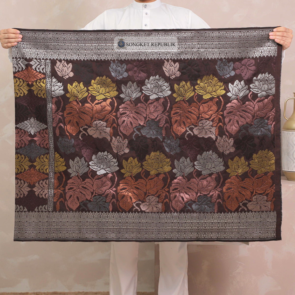 SAMPIN TENUN TANGAN HD PREMIUM - Burgundy 1044