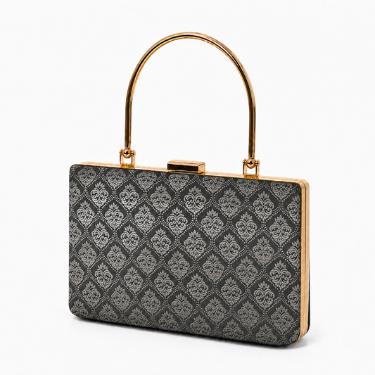 CLUTCH SONGKET HAND BAG CHARCOAL-5003