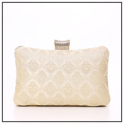 CLUTCH SONGKET HAND BAG - CREAM GOLD