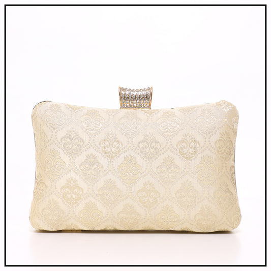 CLUTCH SONGKET HAND BAG - CREAM GOLD