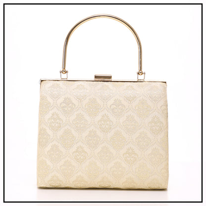 CLUTCH SONGKET HAND BAG - CREAM GOLD