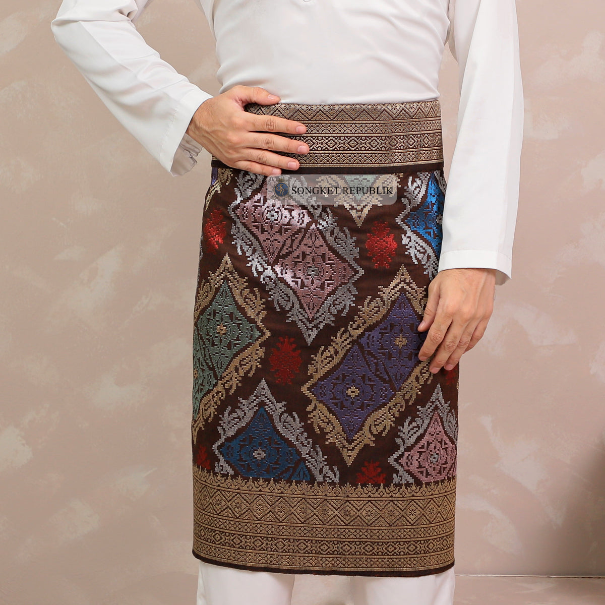 SAMPIN TENUN TANGAN HD PREMIUM - Burgundy 1045