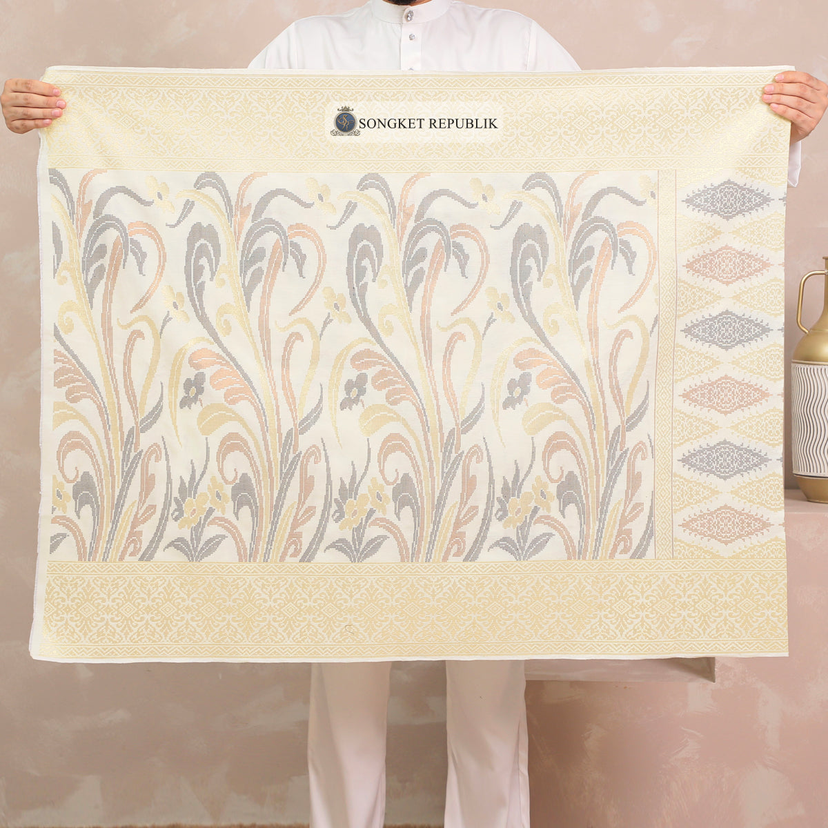 SAMPIN TENUN TANGAN HD PREMIUM - Cream-5002