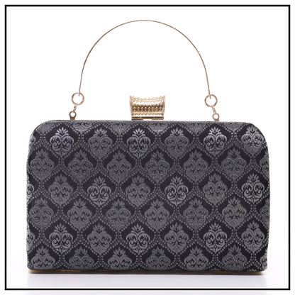 CLUTCH SONGKET HAND BAG - BLACK GREY