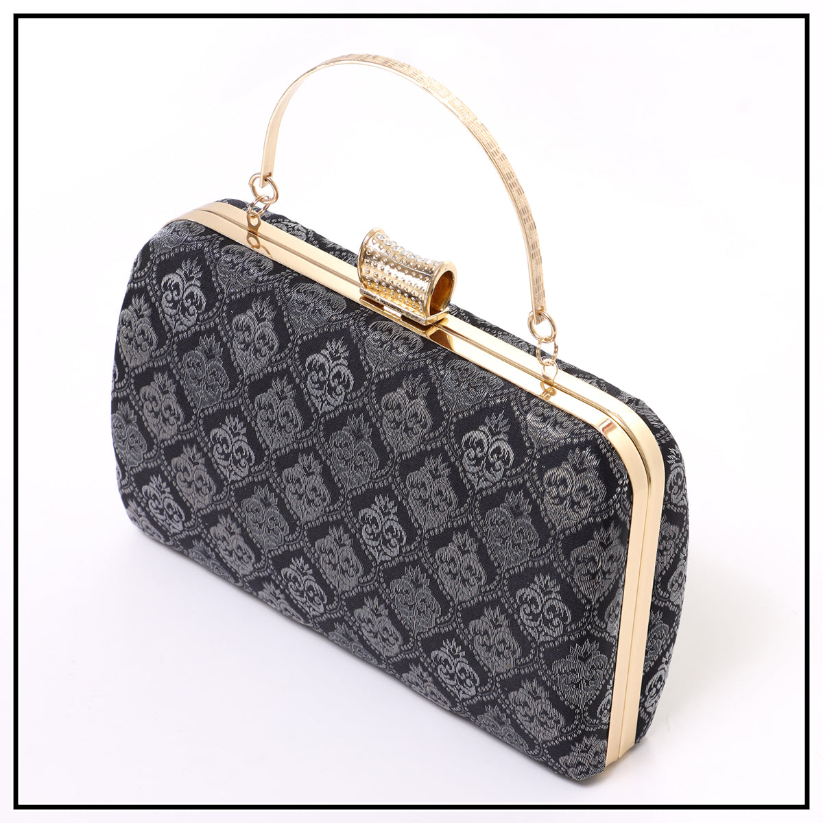 CLUTCH SONGKET HAND BAG - BLACK GREY
