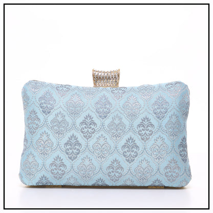 CLUTCH SONGKET HAND BAG - DUSTY BLUE