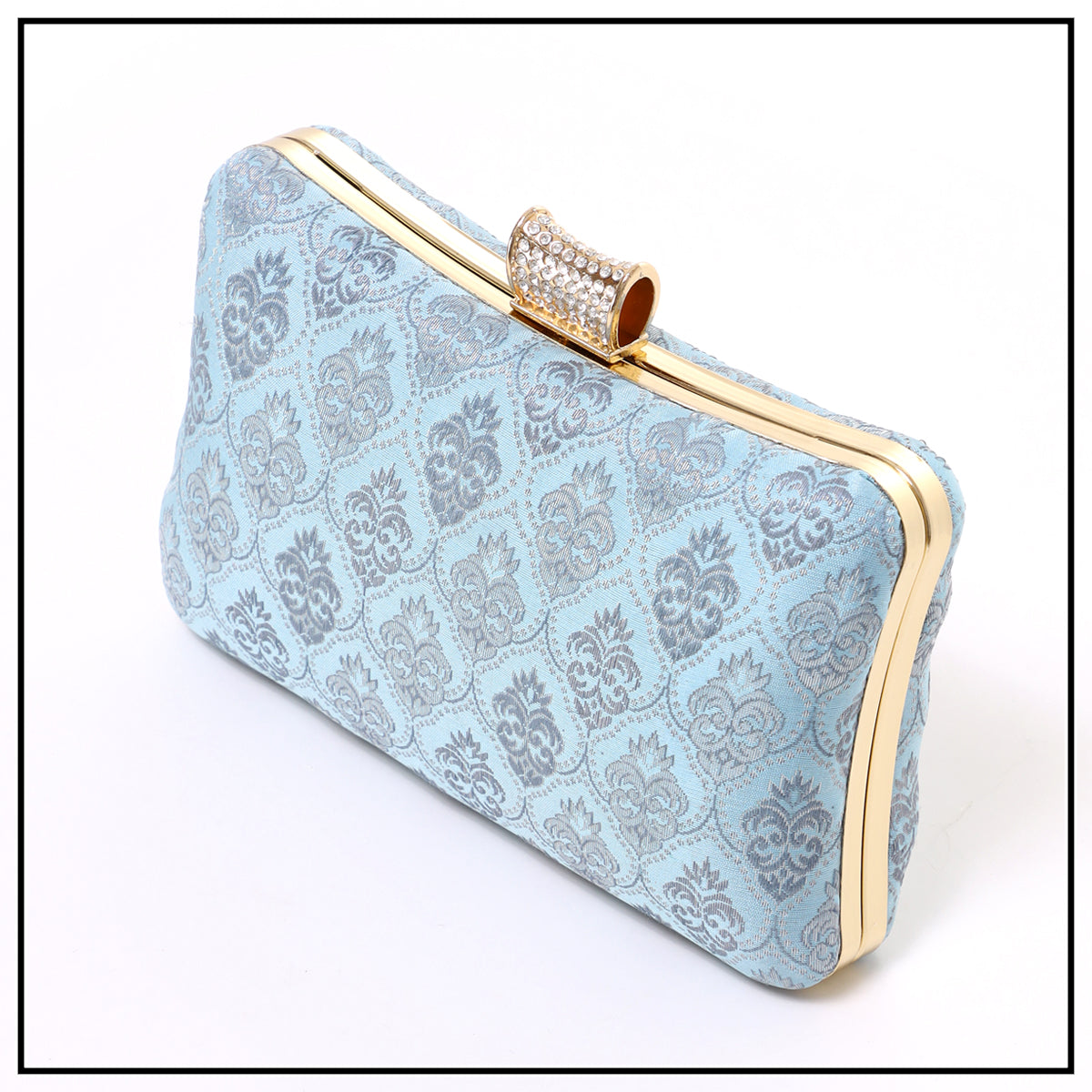 CLUTCH SONGKET HAND BAG - DUSTY BLUE