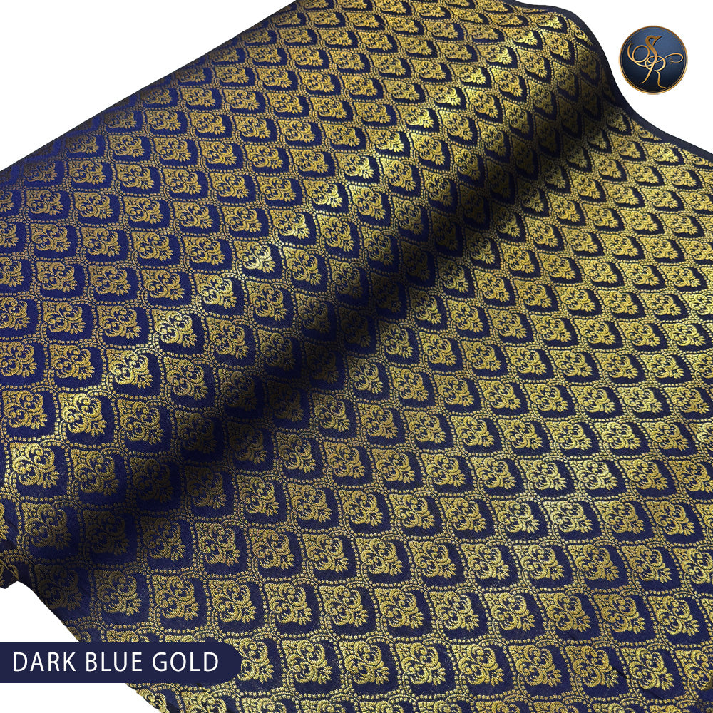 Brocade Dark Blue Gold-1021