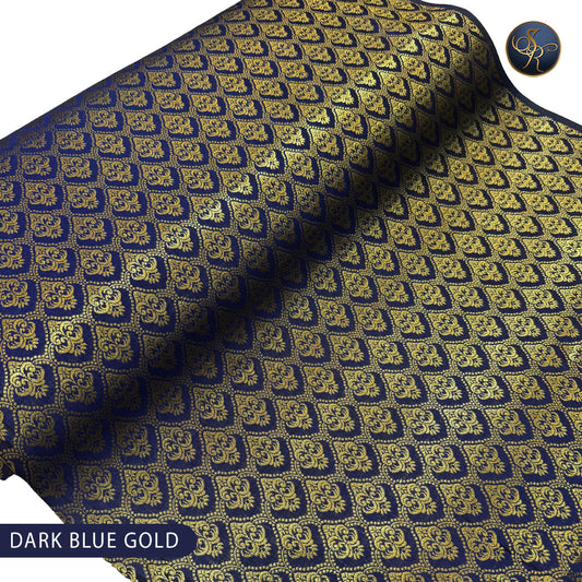 Brocade Dark Blue Gold-1021