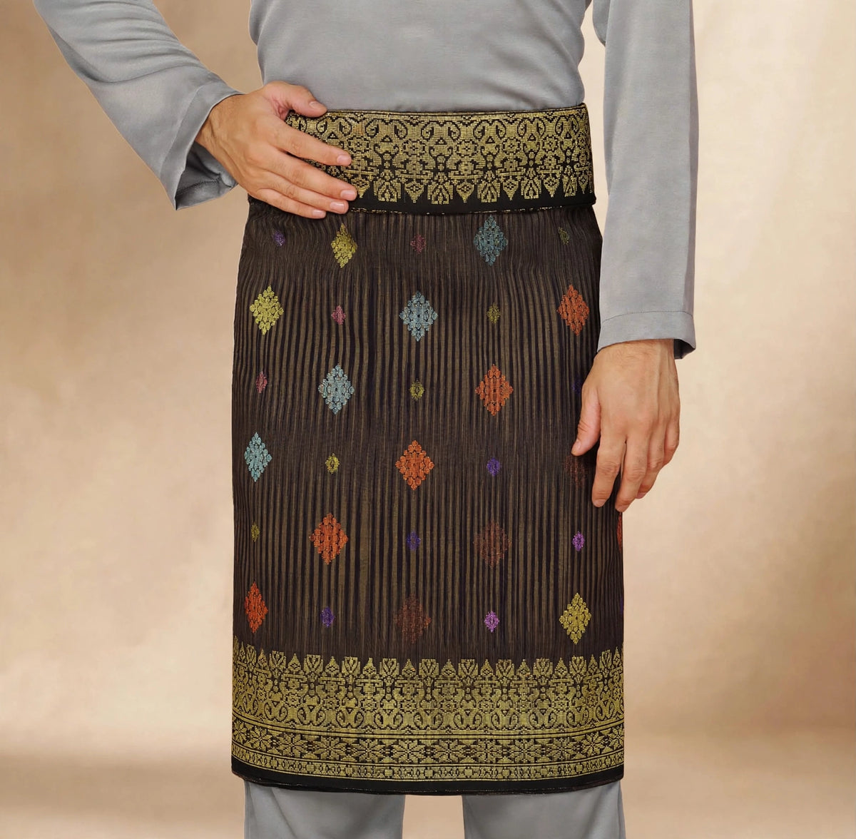 Sampin Johor Jalur Dark Brown-6034