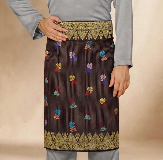 Sampin Johor Jalur Dark Brown-6061