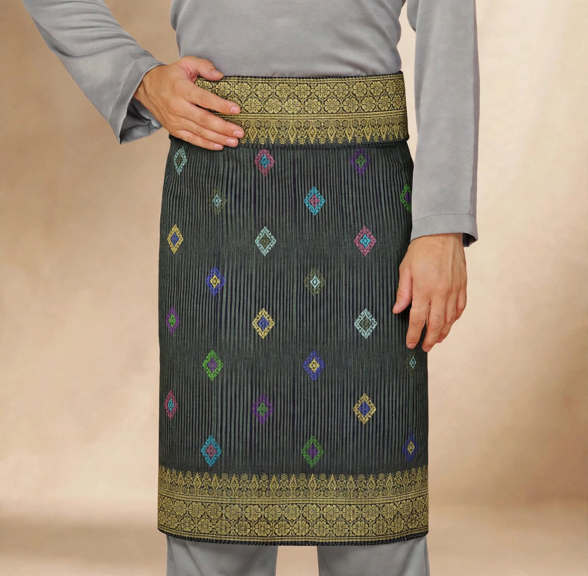 Sampin Johor Jalur Dark Olive-6064