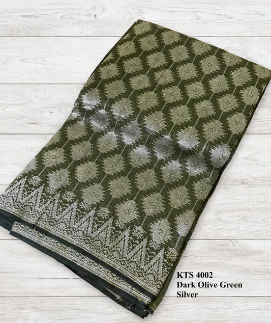 Songket Kaktus Dark OliveGreen Silver-4002