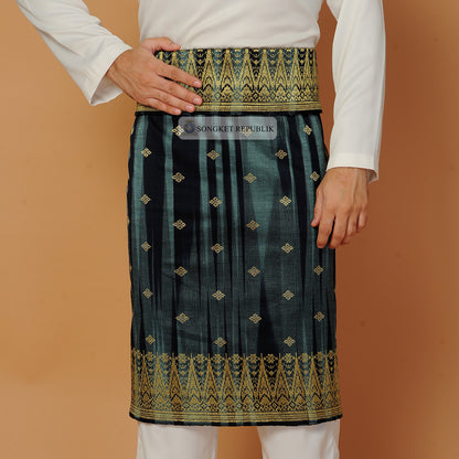 SAMPIN TENUN JOHOR JALUR GREEN GOLD-6015