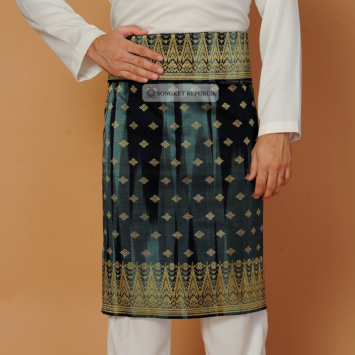 SAMPIN TENUN JOHOR JALUR GREEN GOLD-6016