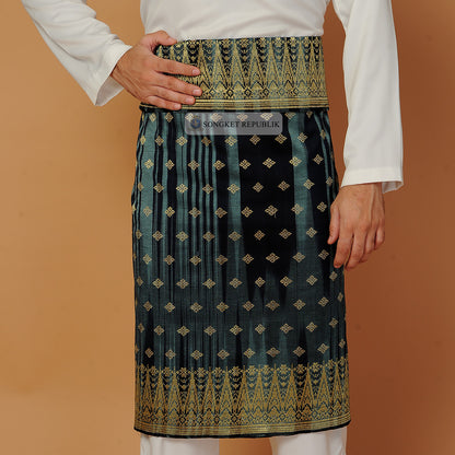 SAMPIN TENUN JOHOR JALUR GREEN GOLD-6011
