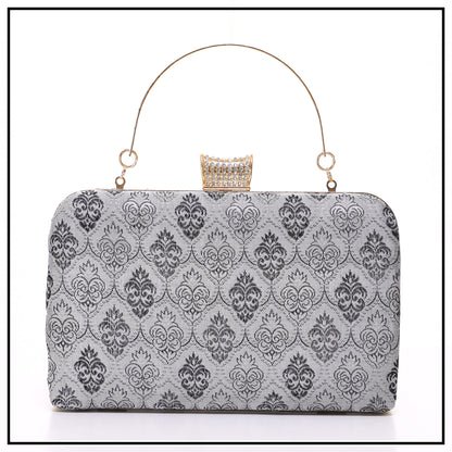 CLUTCH SONGKET HAND BAG - GREY