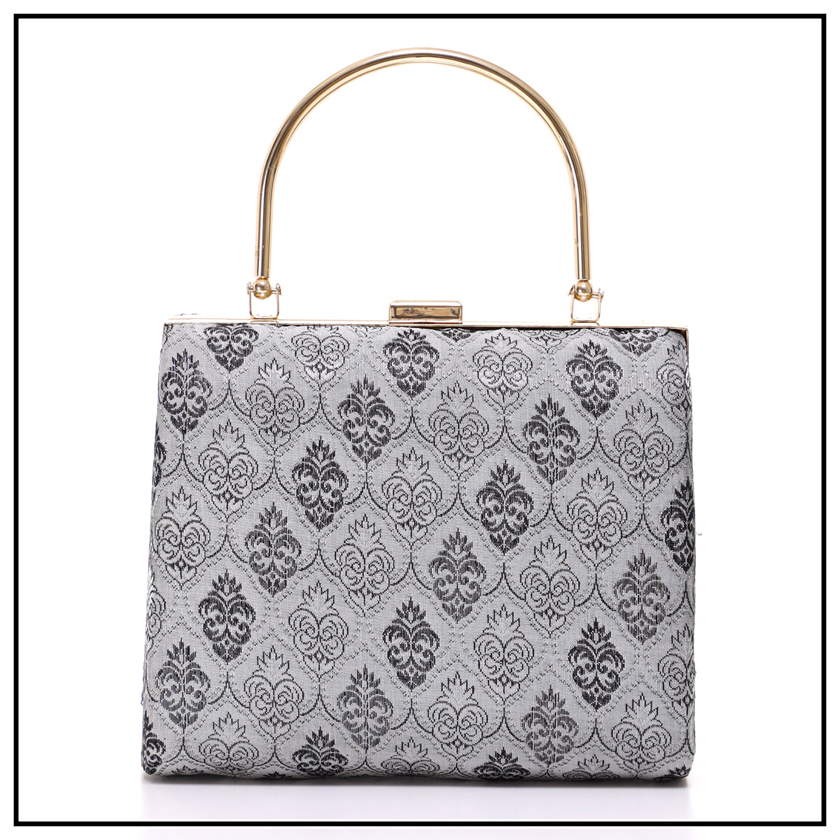 CLUTCH SONGKET HAND BAG - GREY BLACK