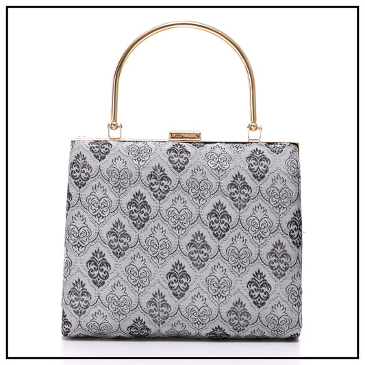 CLUTCH SONGKET HAND BAG - GREY BLACK