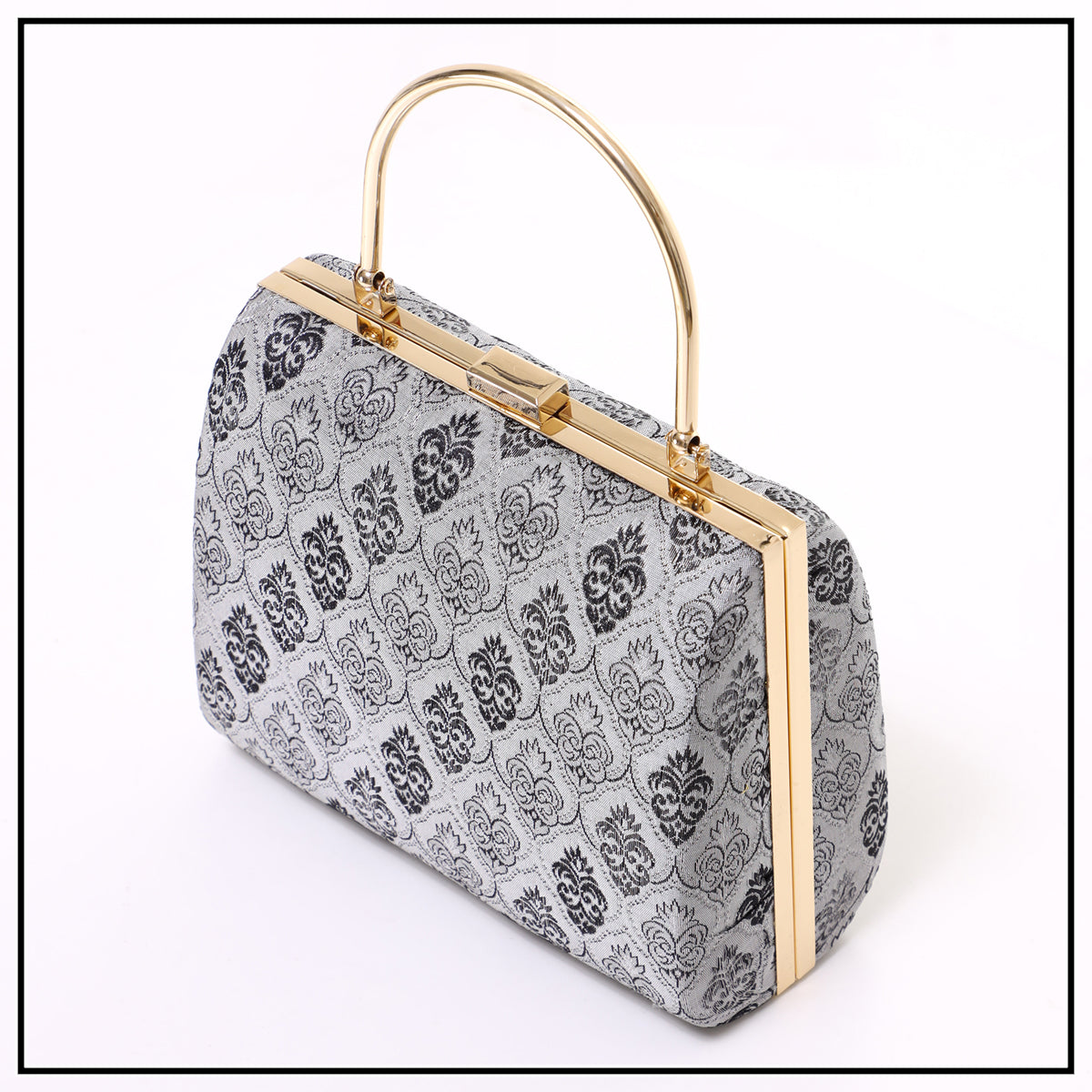 CLUTCH SONGKET HAND BAG - GREY BLACK