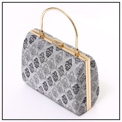 CLUTCH SONGKET HAND BAG - GREY BLACK