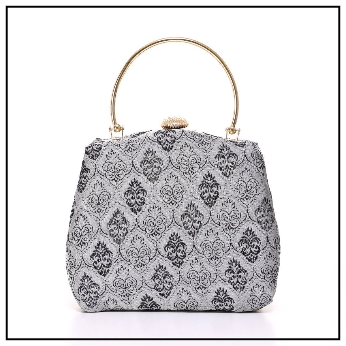 CLUTCH SONGKET HAND BAG - GREY BLACK