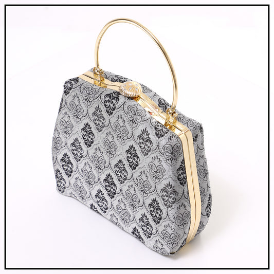CLUTCH SONGKET HAND BAG - GREY BLACK