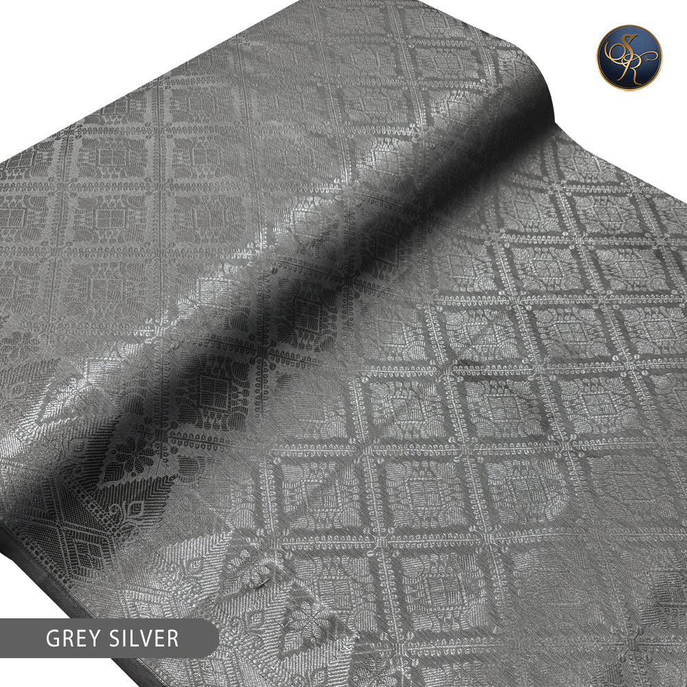 Brocade Grey Silver-1054