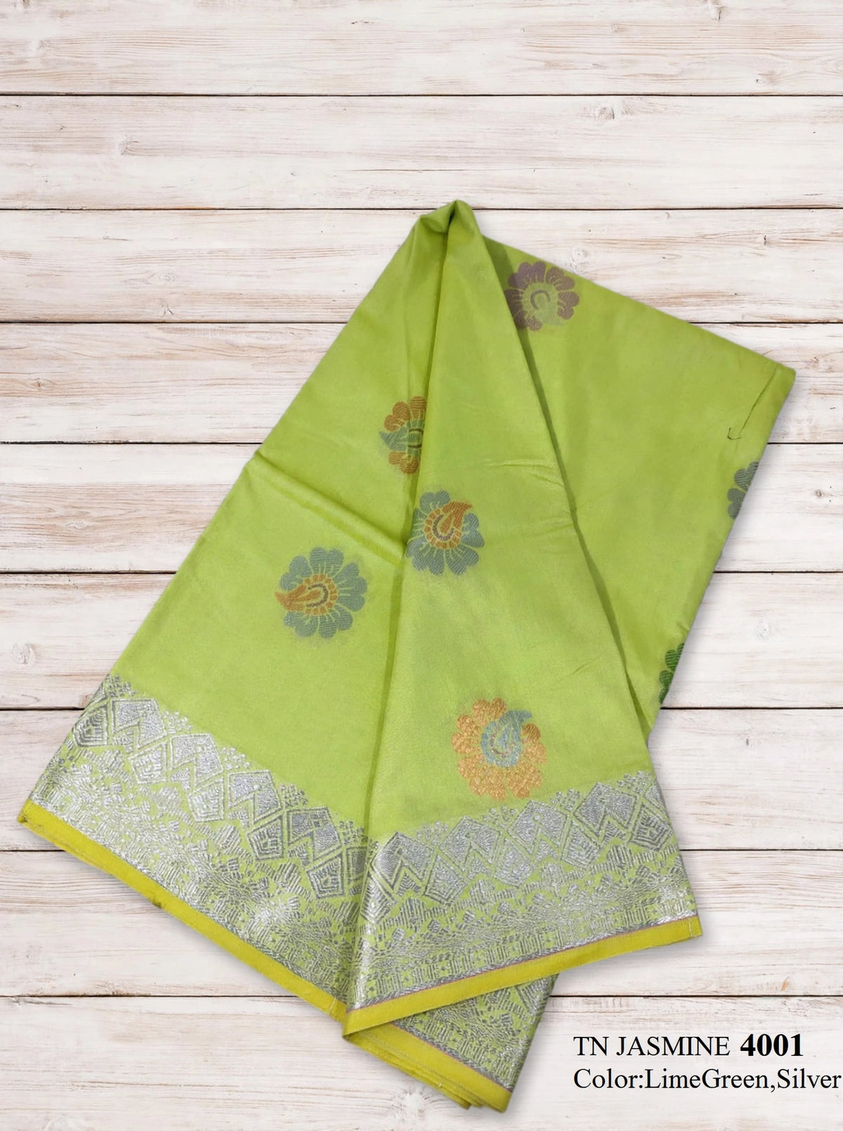 Songket Bunga Tona Jasmine Lime Green-4001