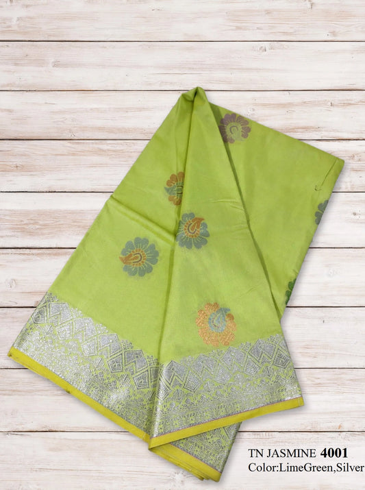 Songket Bunga Tona Jasmine Lime Green-4001