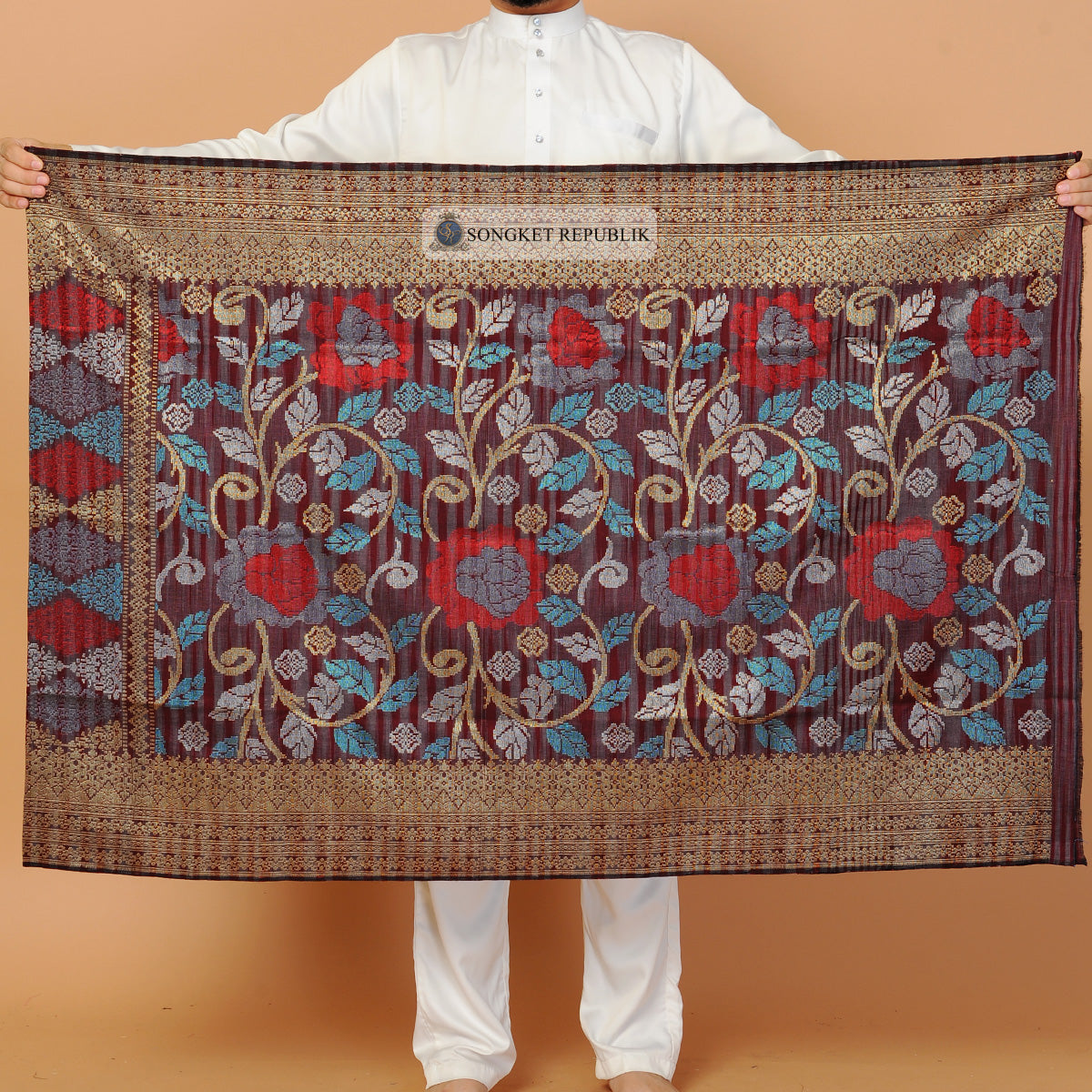 SAMPIN HD ROYAL MAROON GREY-9086
