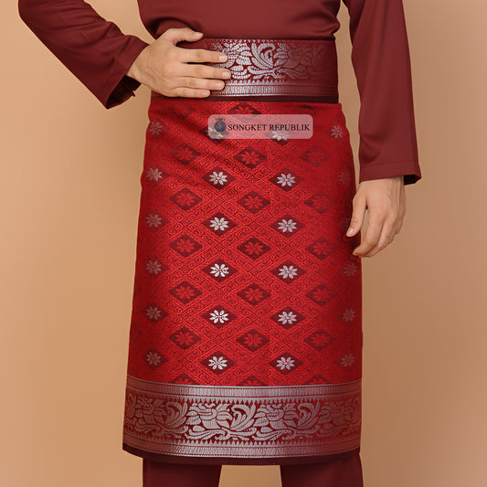 Tabur Klasik Sampin - Maroon Silver
