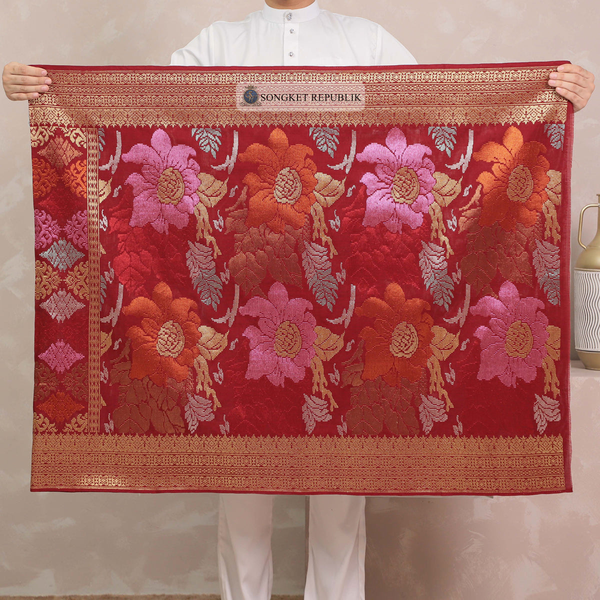 SAMPIN TENUN TANGAN HD PREMIUM - Maroon 1007