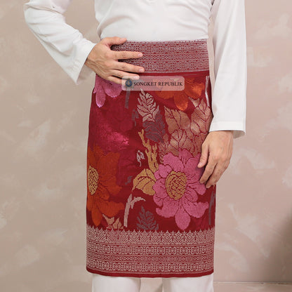 SAMPIN TENUN TANGAN HD PREMIUM - Maroon 1008