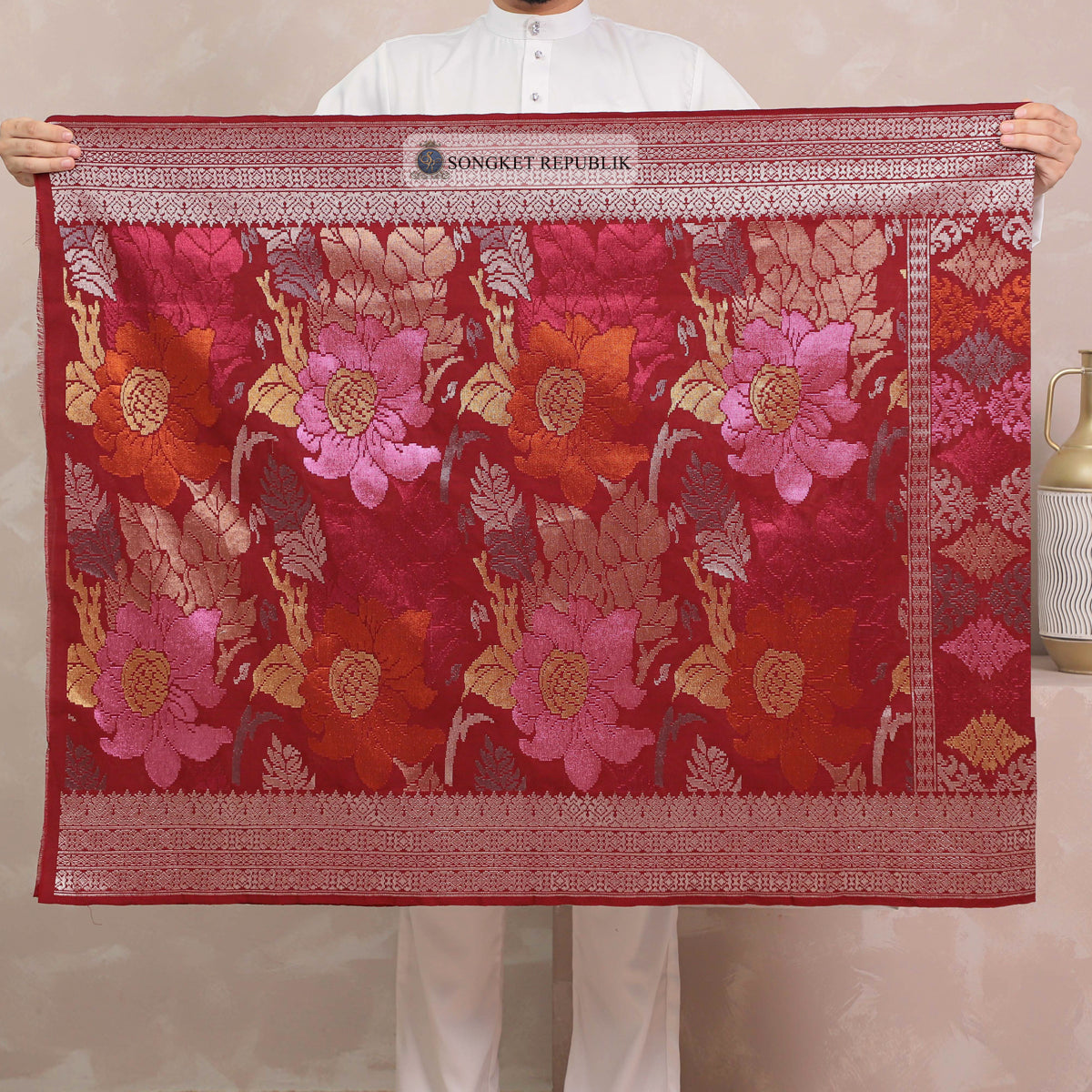 SAMPIN TENUN TANGAN HD PREMIUM - Maroon 1008
