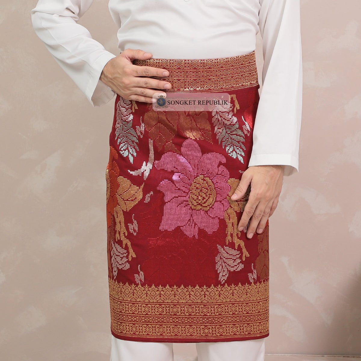 SAMPIN TENUN TANGAN HD PREMIUM - Maroon 1009