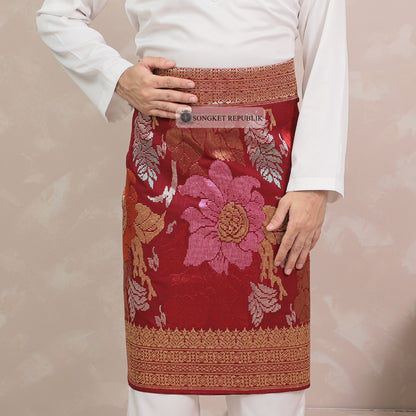 SAMPIN TENUN TANGAN HD PREMIUM - Maroon 1009