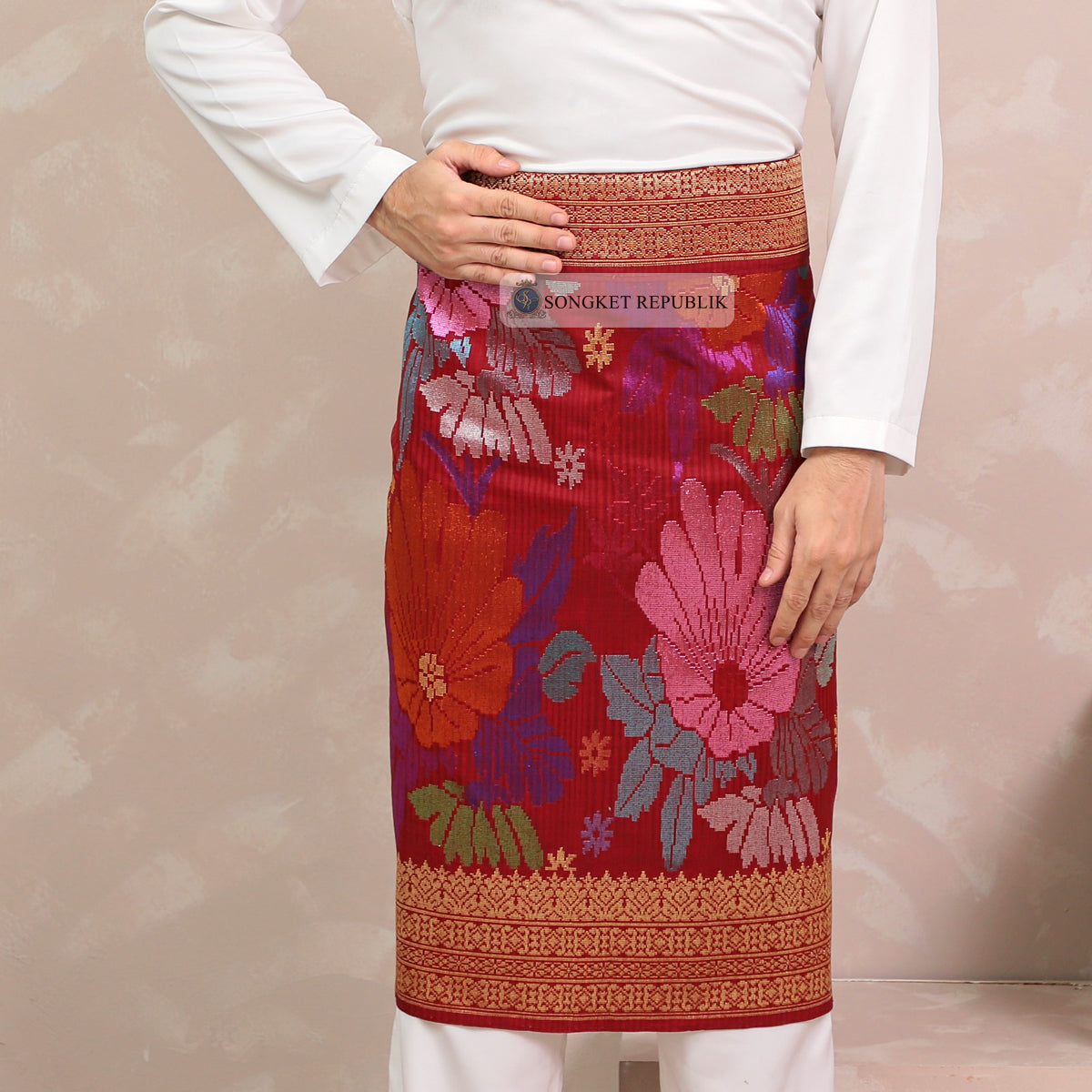 SAMPIN TENUN TANGAN HD PREMIUM - Maroon 1010
