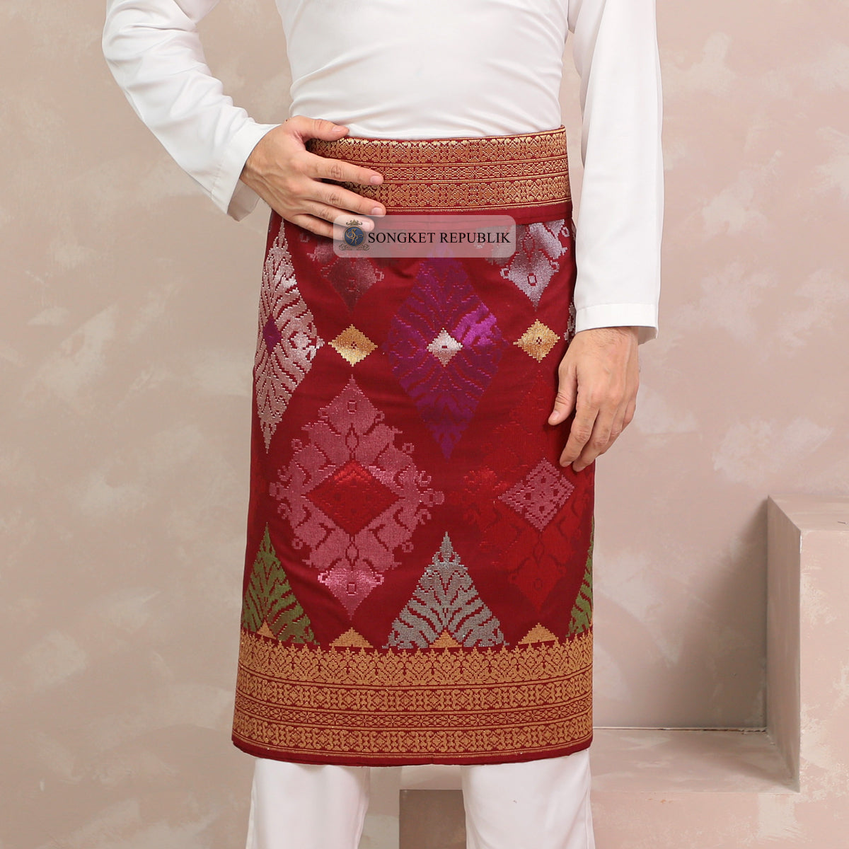 SAMPIN TENUN TANGAN HD PREMIUM - Maroon 1018