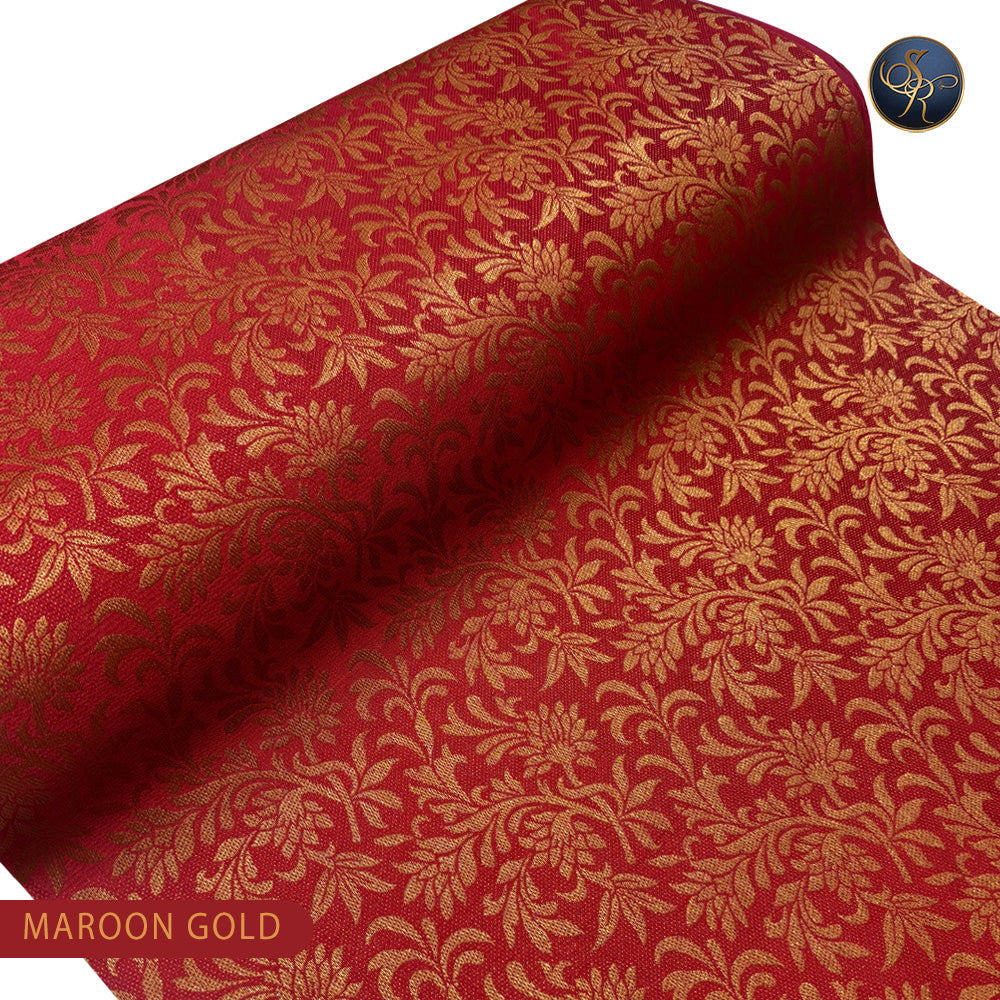 Brocade Maroon Gold-1030