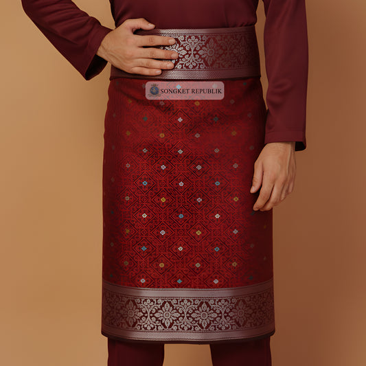 Diamond Maroon Silver-8001